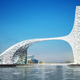 Illustration for article titled A Space Age Bridge To Span An Entire Harbor